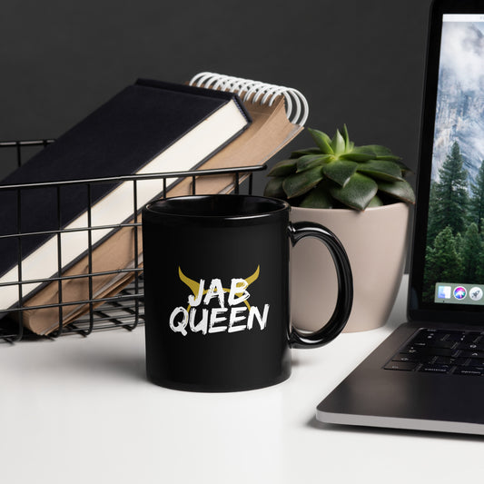 Jab Queen Black Glossy Mug