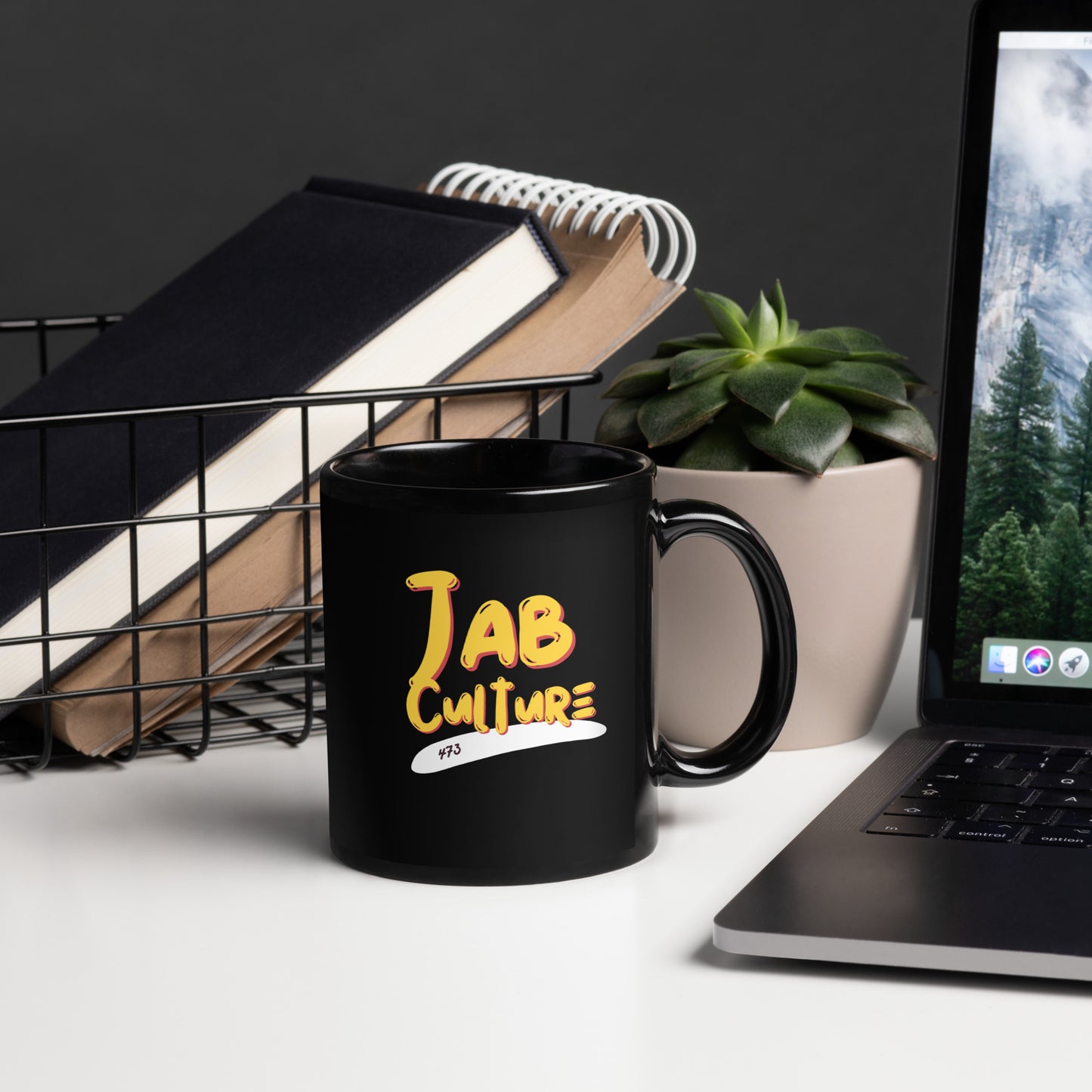 Jab Culture Black Glossy Mug