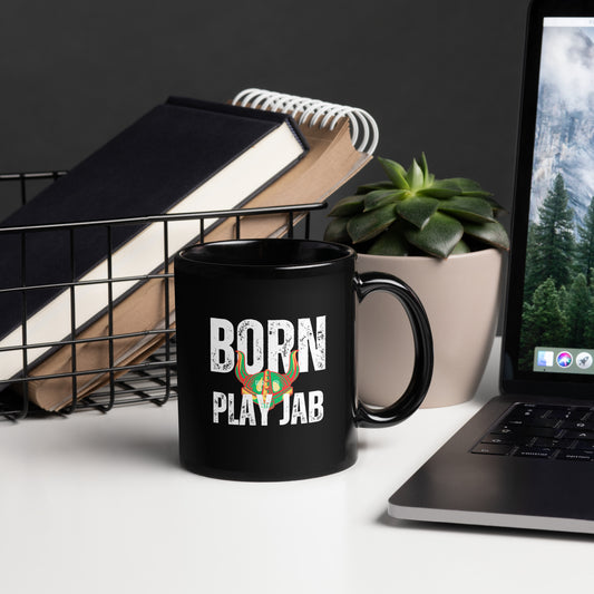 Born To Play Jab Helmet Black Glossy Mug