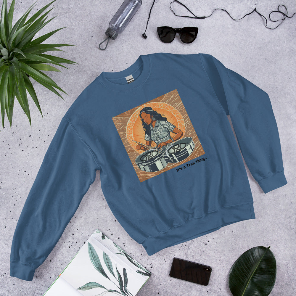 Young Black Woman Playing Pan Sweatshirt