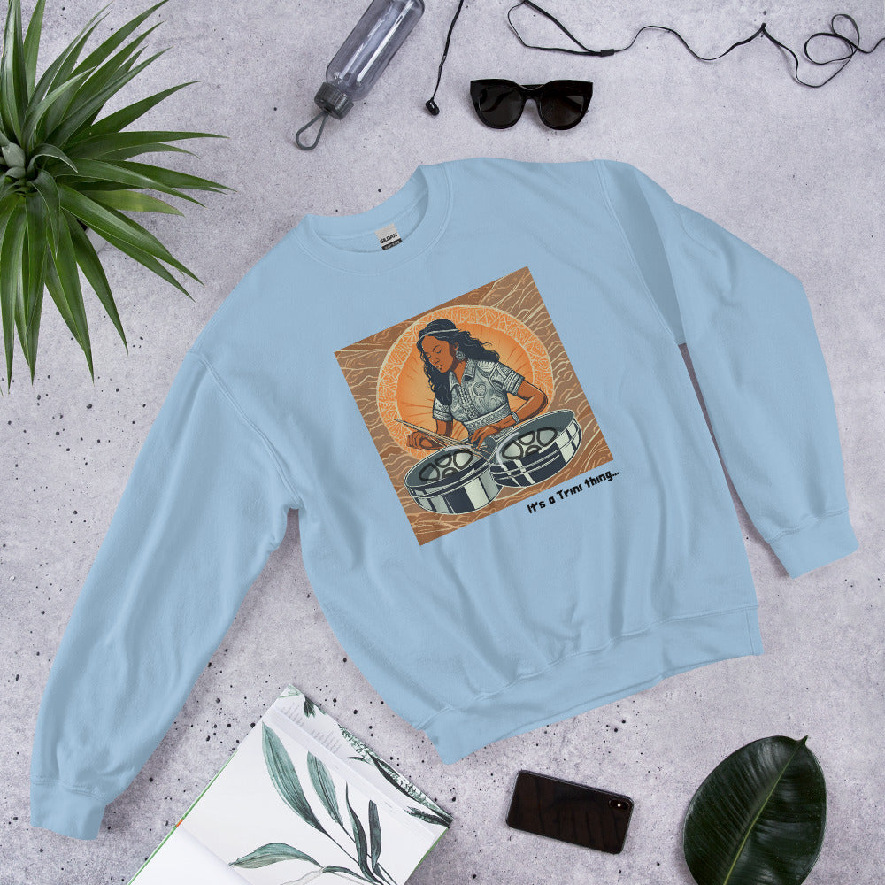 Young Black Woman Playing Pan Sweatshirt