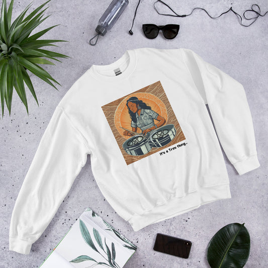 Young Black Woman Playing Pan Sweatshirt