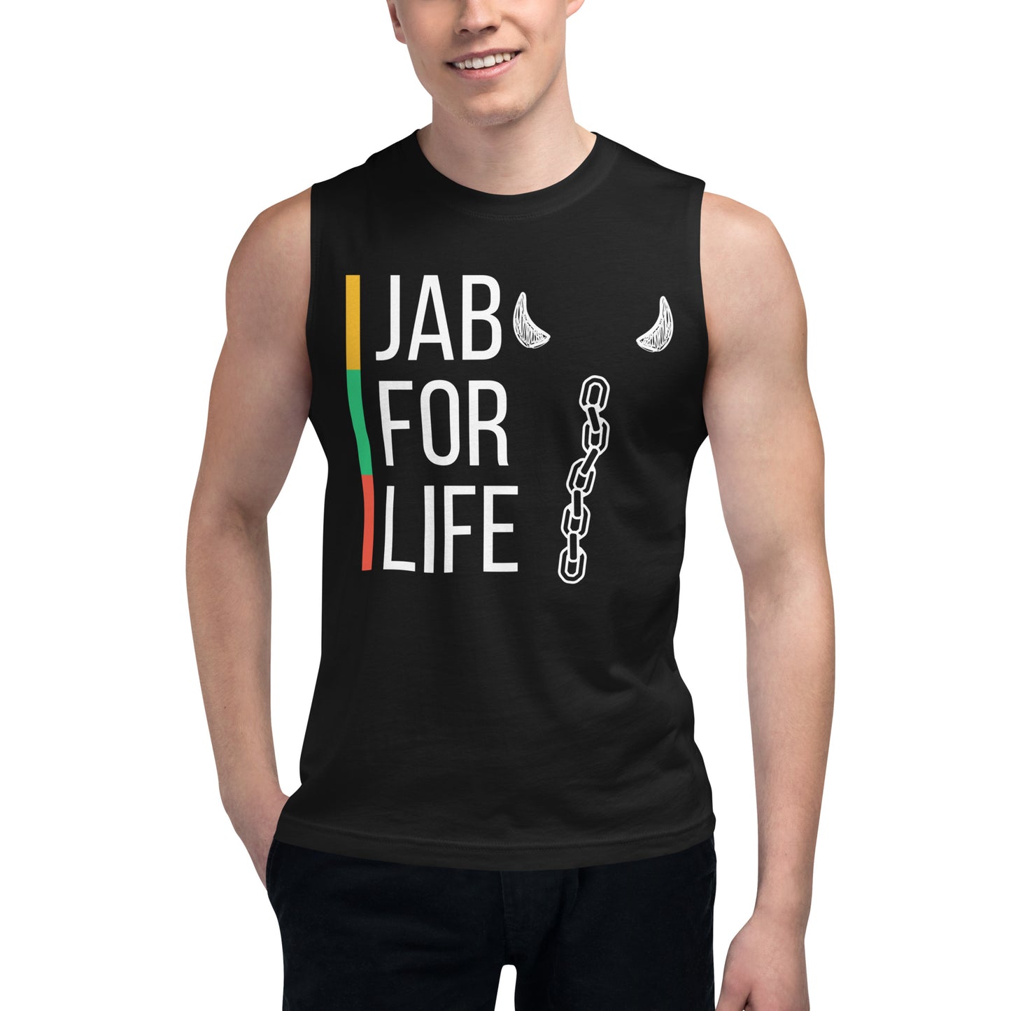 Jab For Life Horn And Chain Muscle Shirt