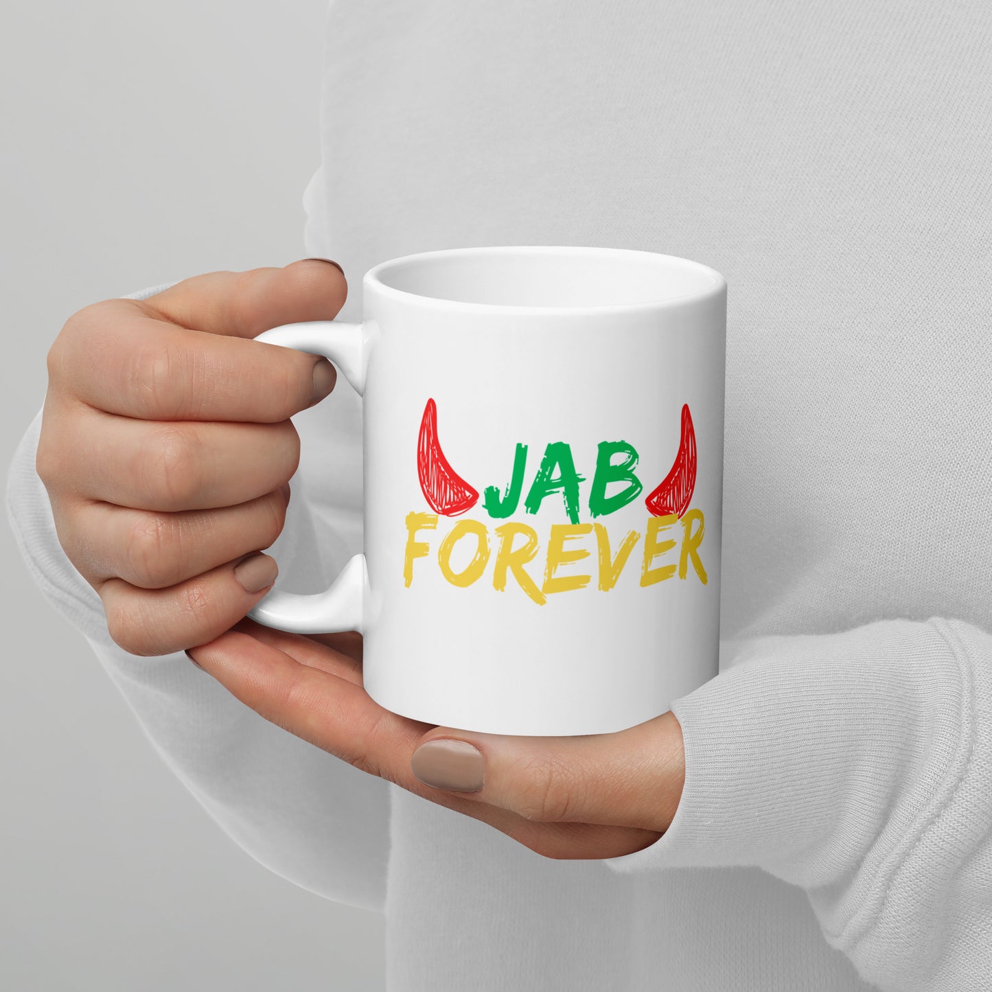 Jab Forever White Glossy Mug