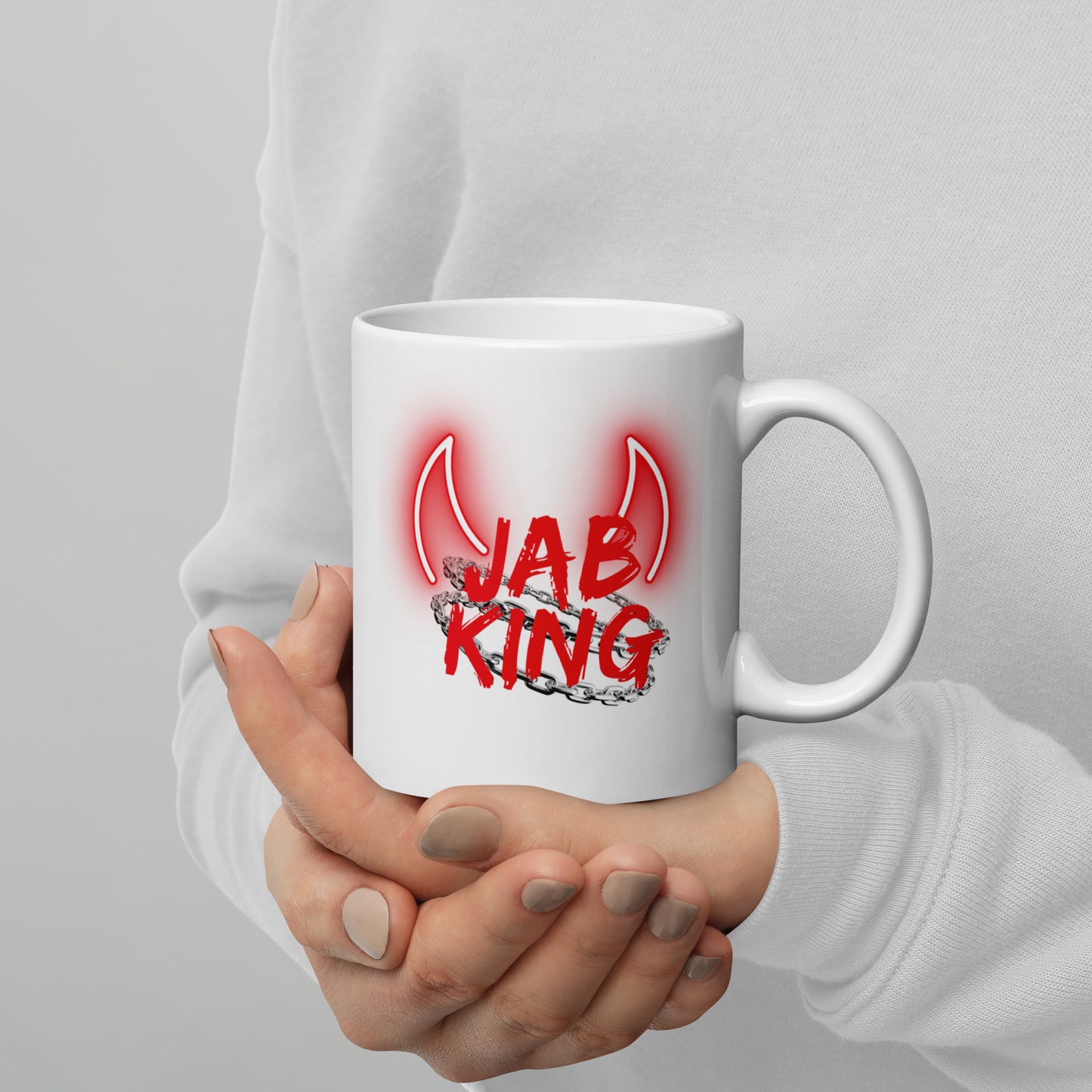 Jab King White Glossy Mug