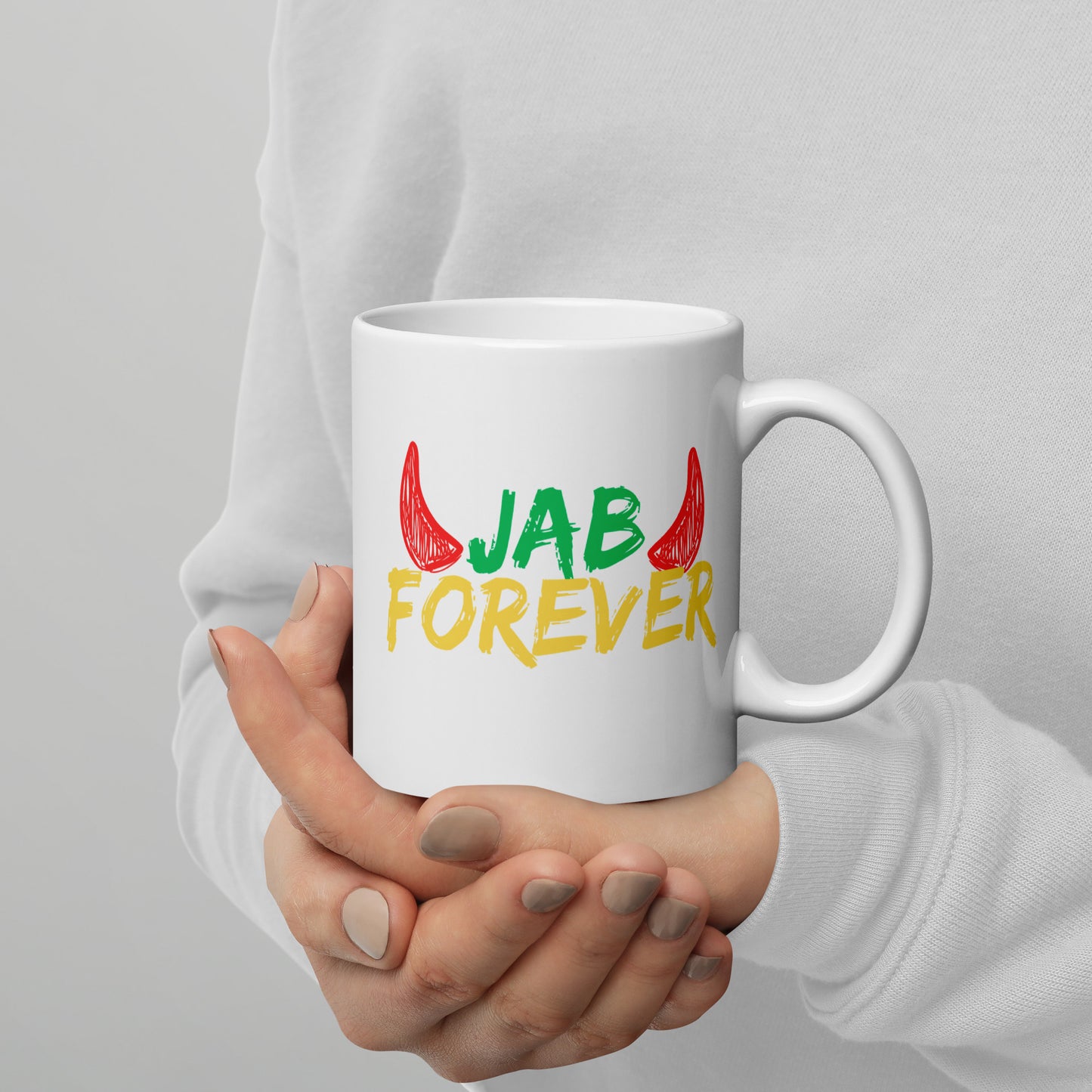 Jab Forever White Glossy Mug