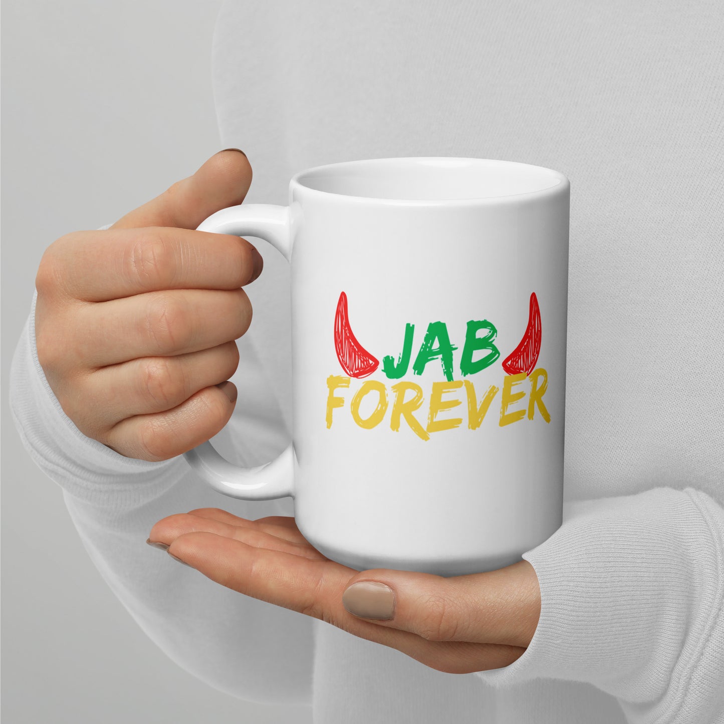 Jab Forever White Glossy Mug