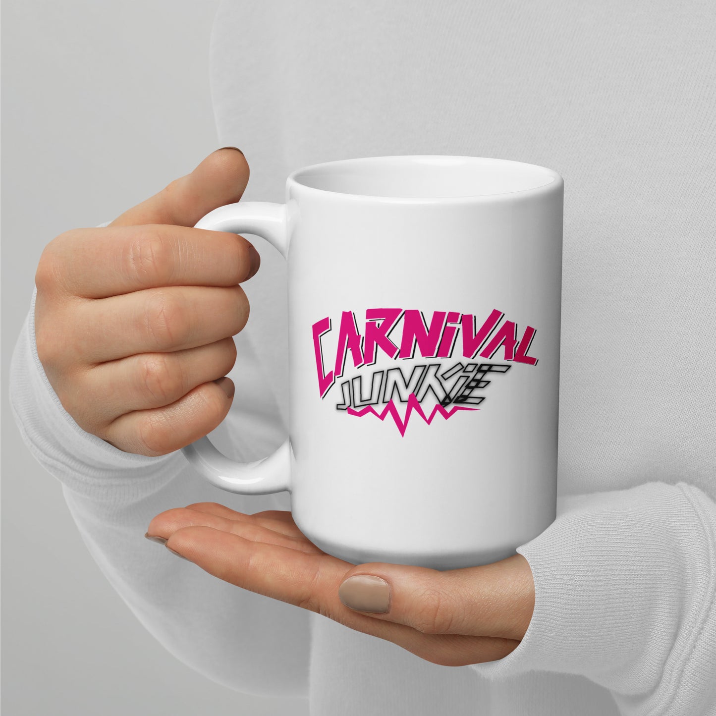 Carnival Junkie White Glossy Mug