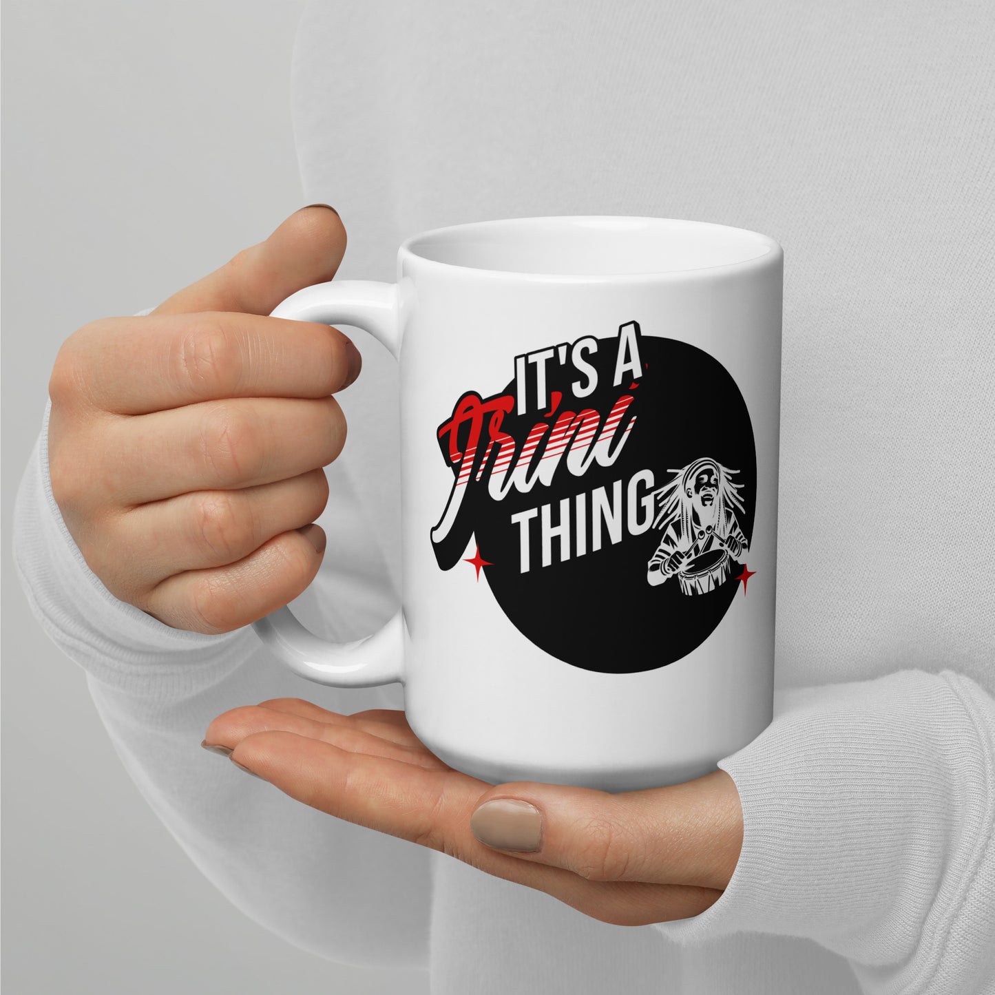 It's A Trini Thing Rasta Man White Glossy Mug