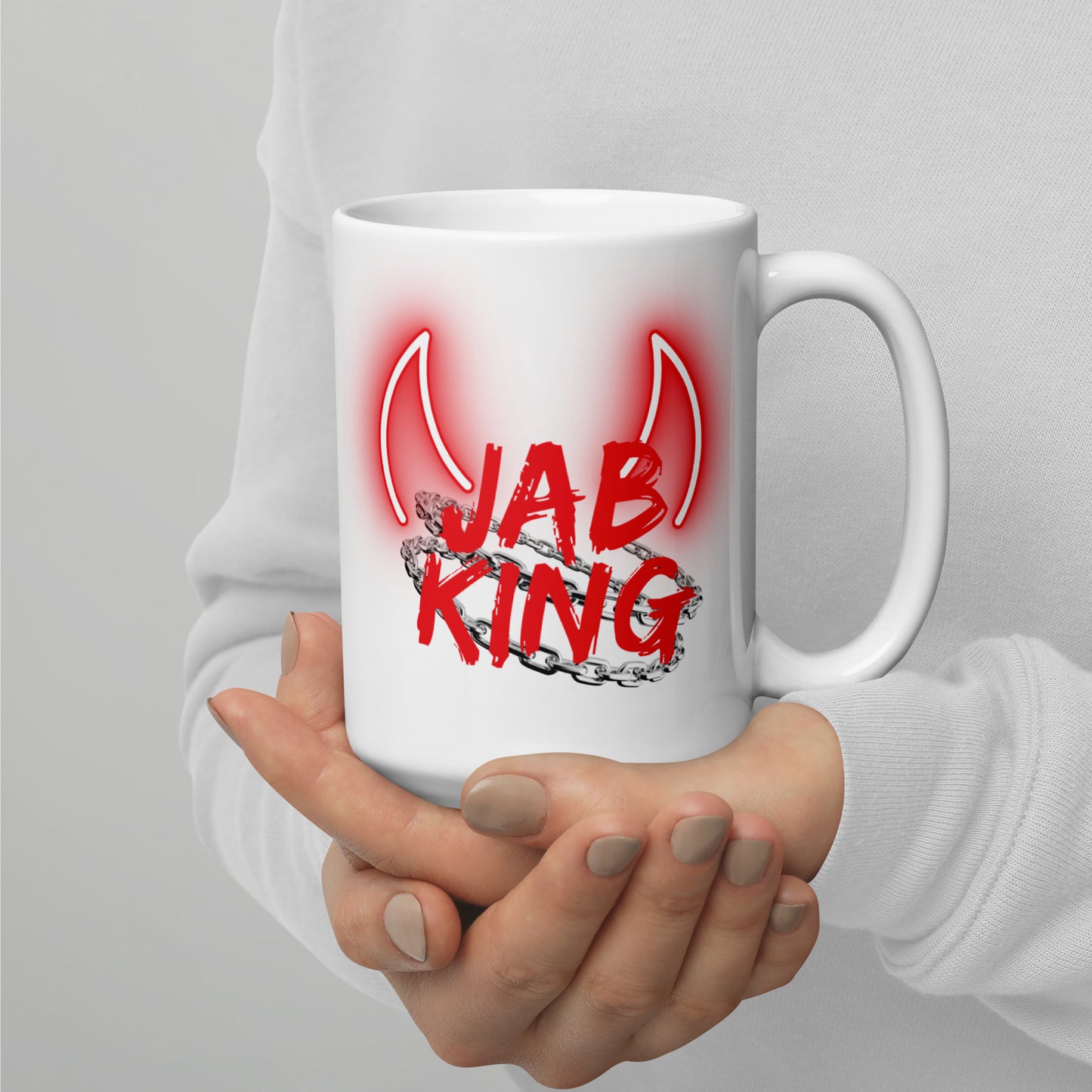 Jab King White Glossy Mug