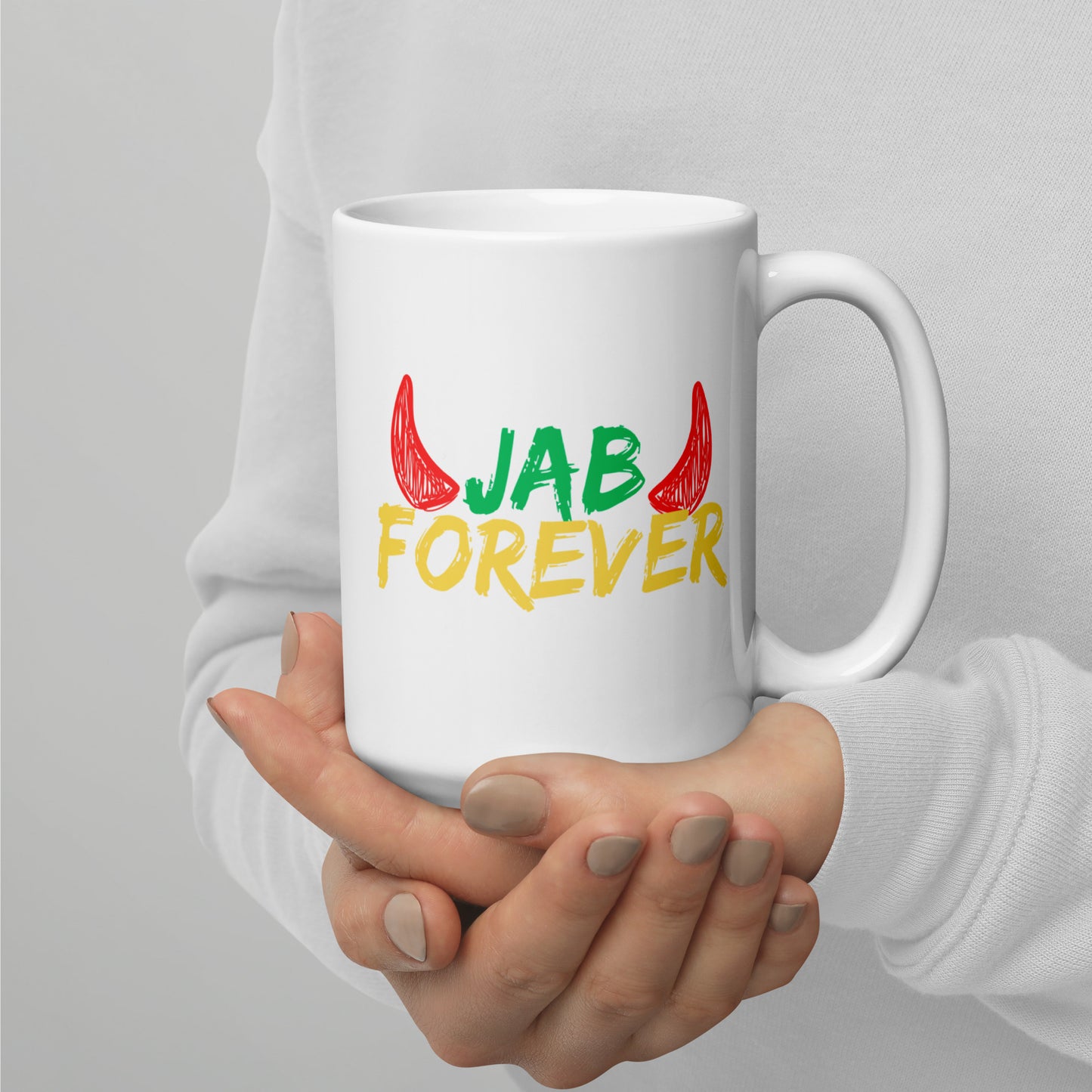 Jab Forever White Glossy Mug