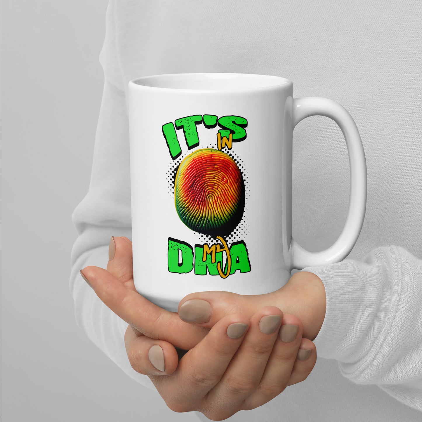 It's In My DNA Grenada Thumbprint White Glossy Mug