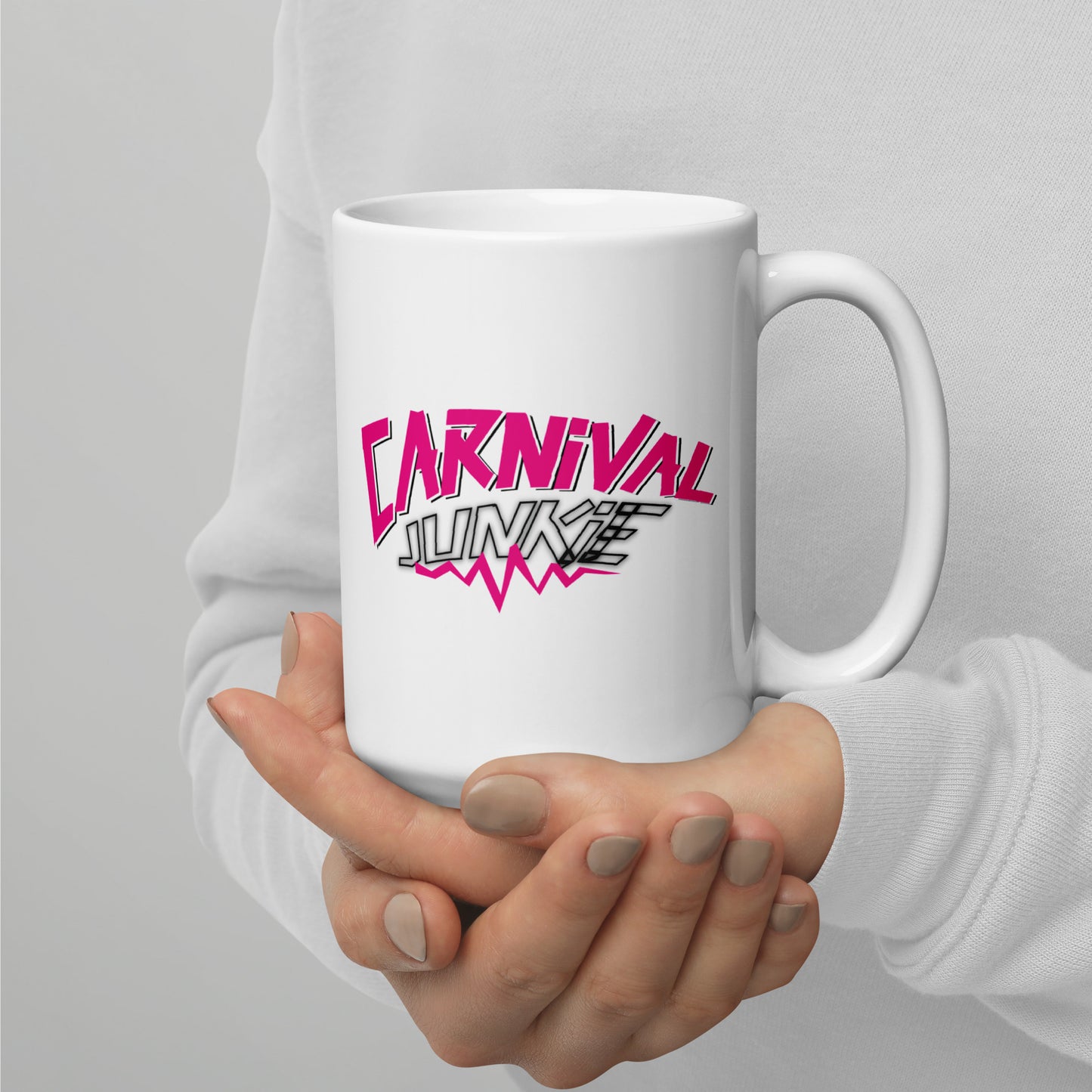 Carnival Junkie White Glossy Mug