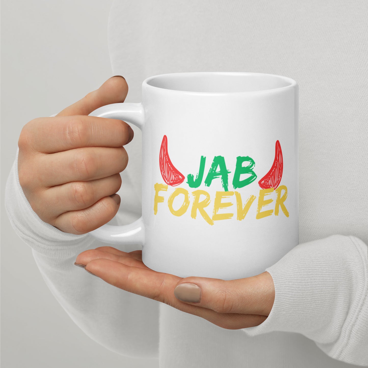 Jab Forever White Glossy Mug