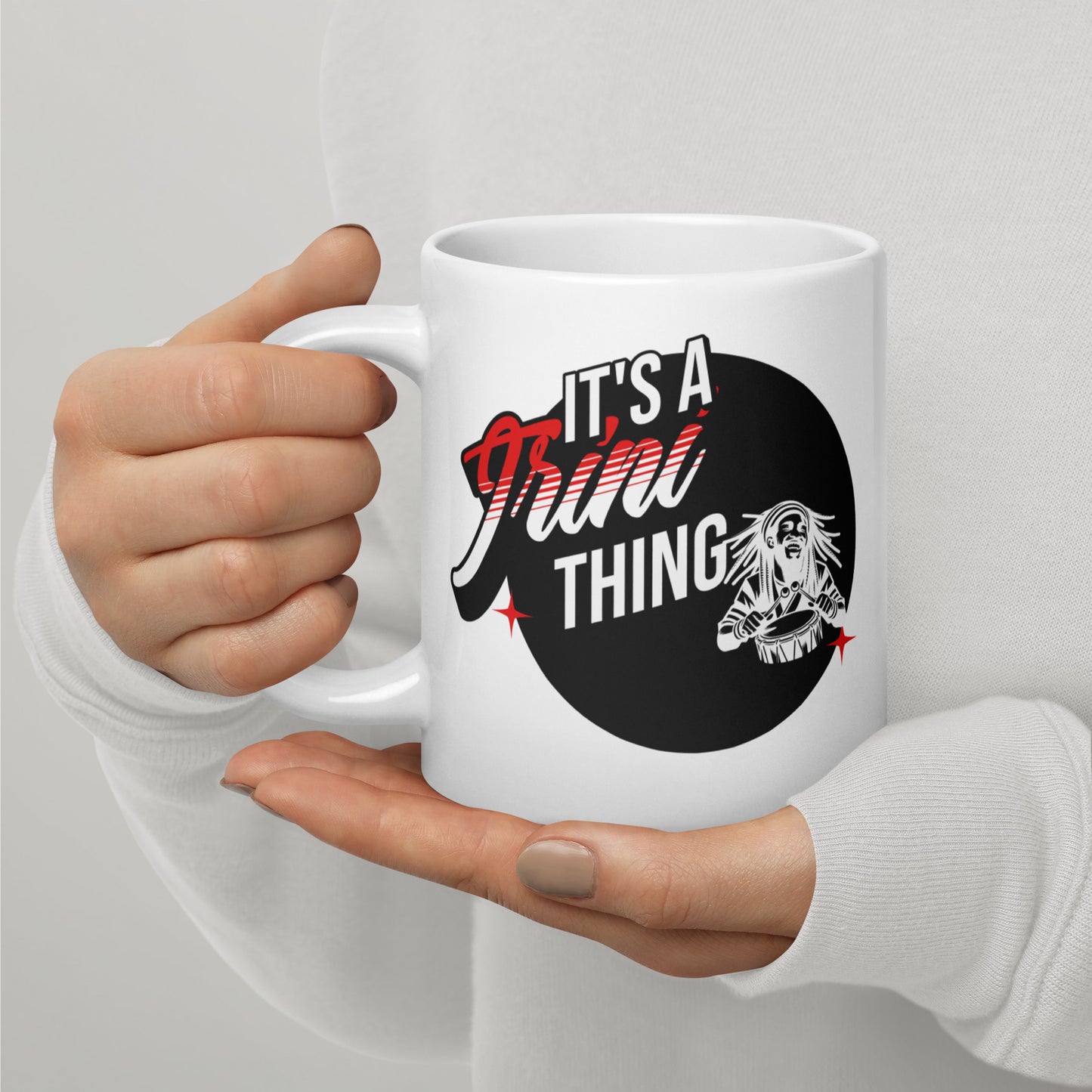 It's A Trini Thing Rasta Man White Glossy Mug