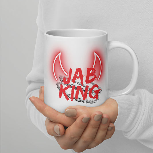 Jab King White Glossy Mug