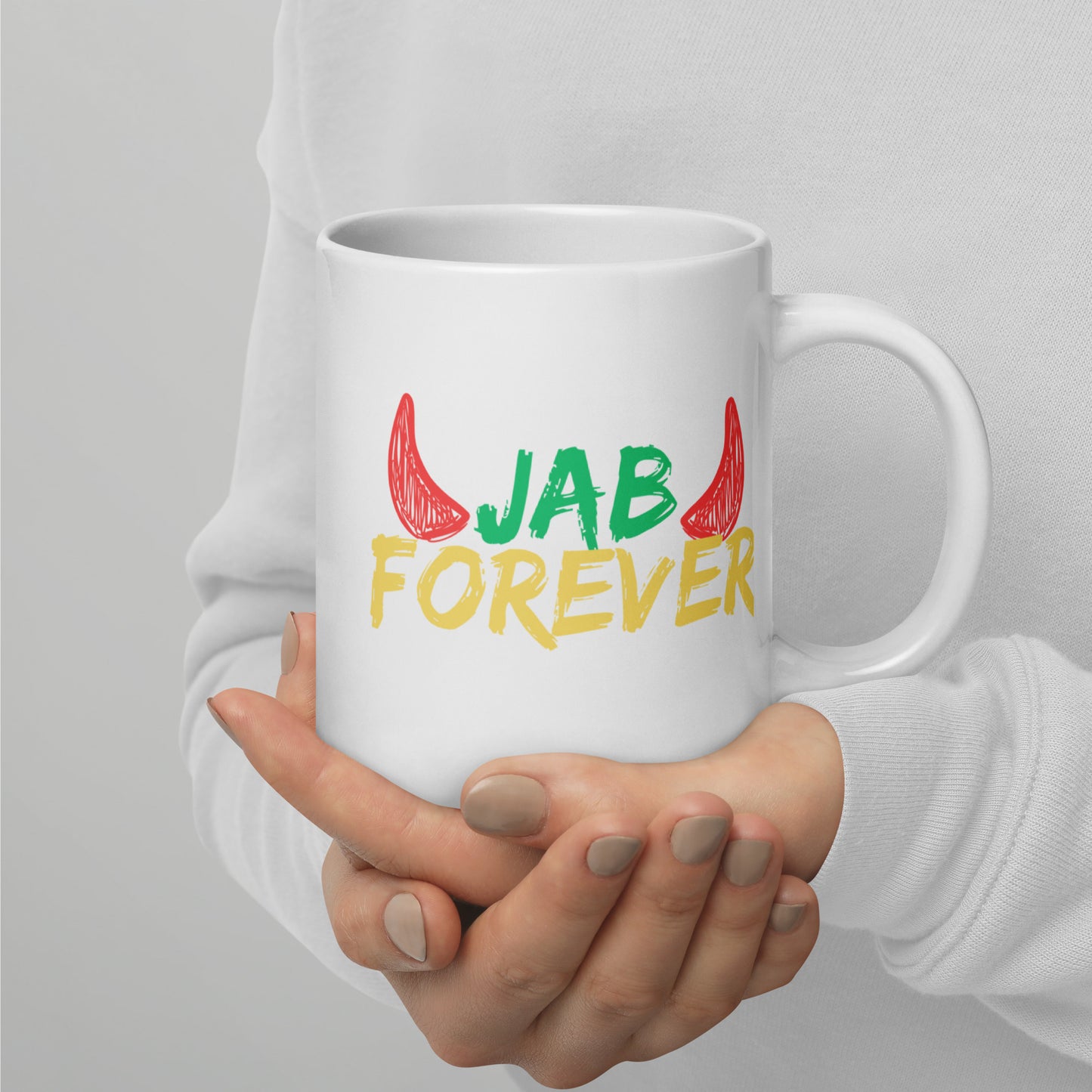 Jab Forever White Glossy Mug