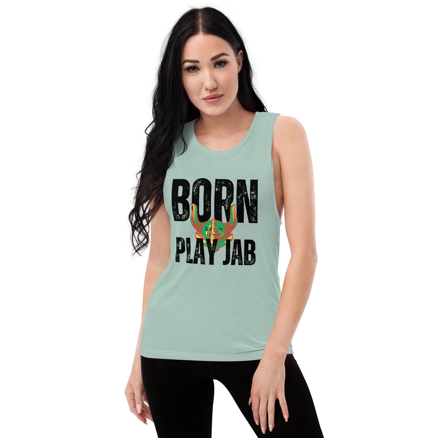 Born To Play Jab Helmet Light Women's Muscle Tank