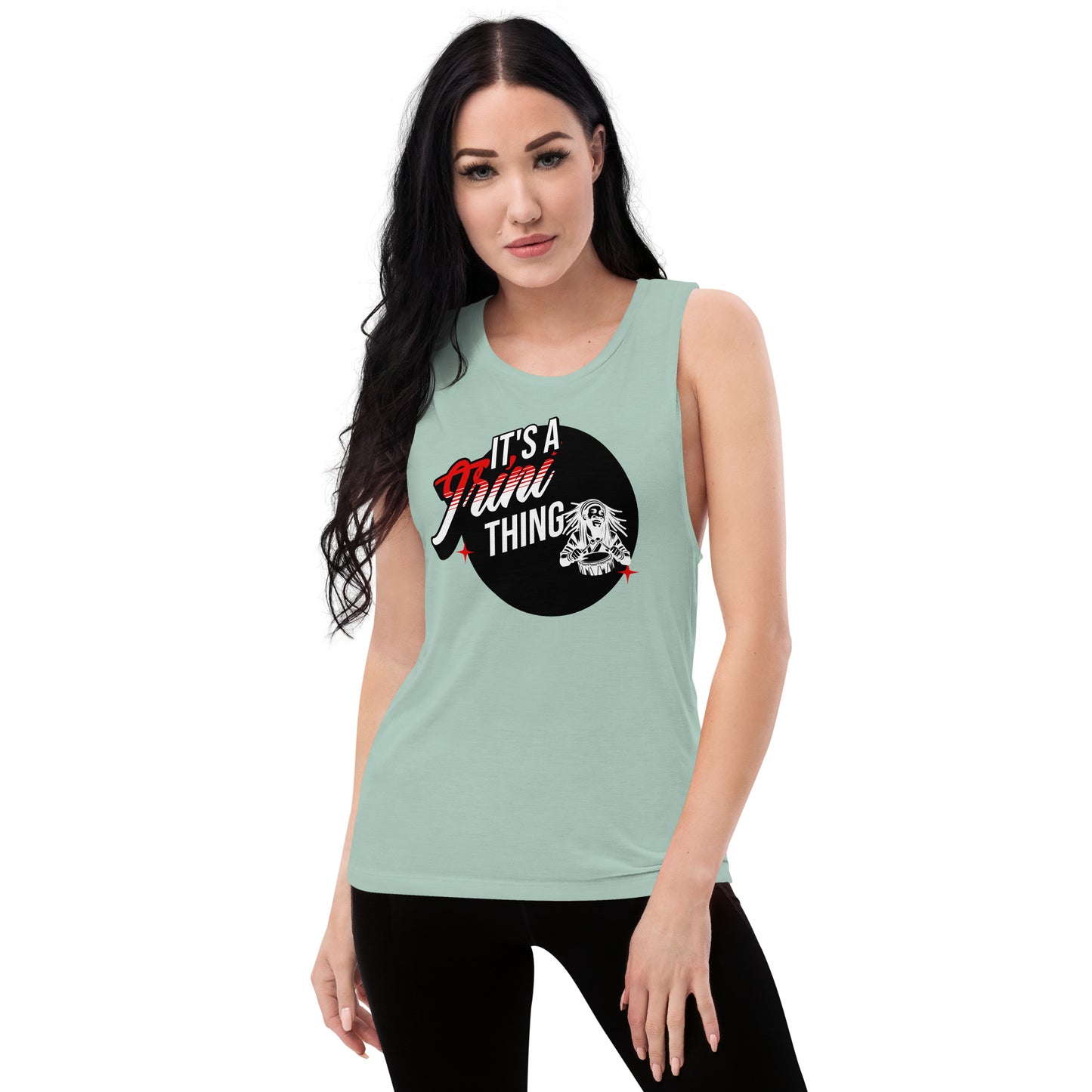 It's A Trini Thing Rasta Man Ladies’ Muscle Tank