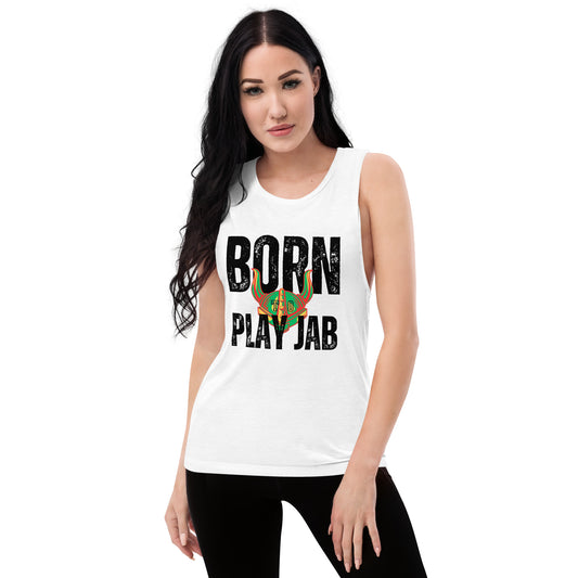 Born To Play Jab Helmet Light Women's Muscle Tank