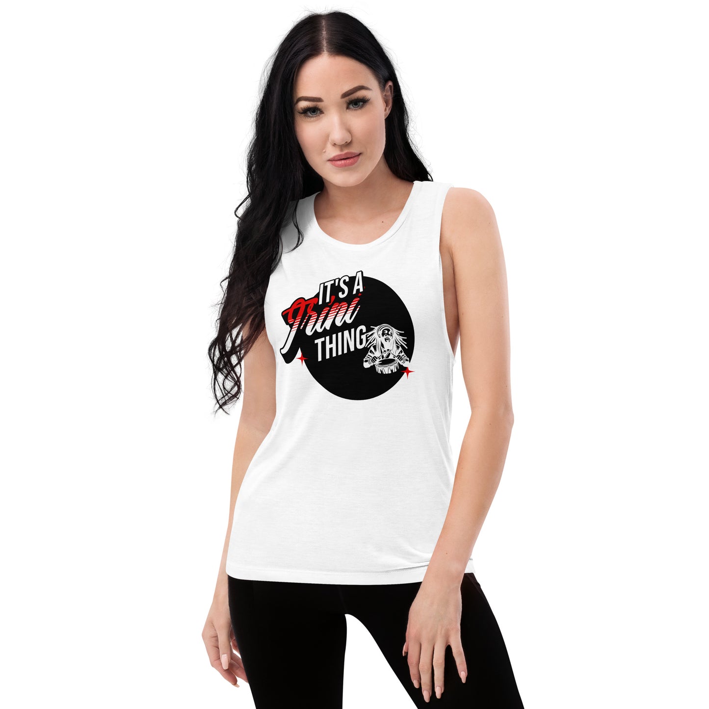 It's A Trini Thing Rasta Man Ladies’ Muscle Tank