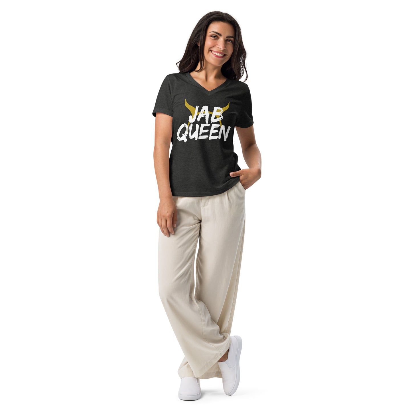 Jab Queen Women's Relaxed V-Neck T-Shirt