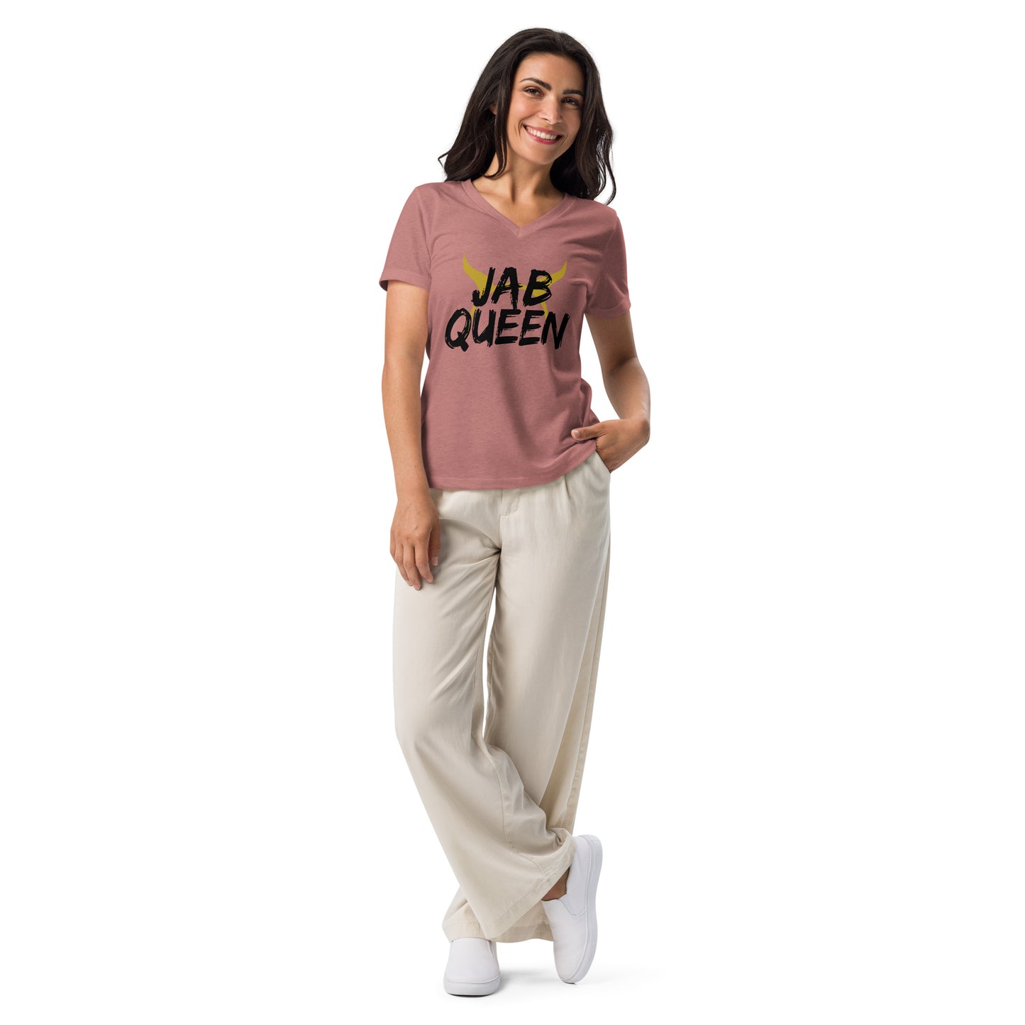 Jab Queen Women's Relaxed V-Neck T-Shirt