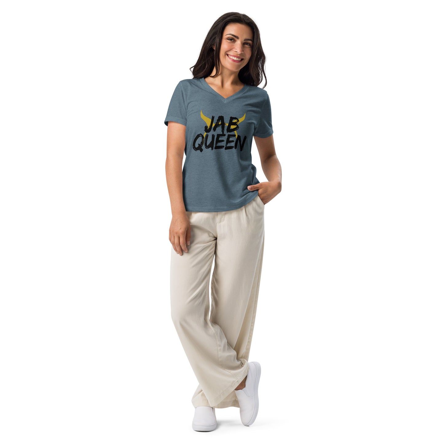 Jab Queen Women's Relaxed V-Neck T-Shirt